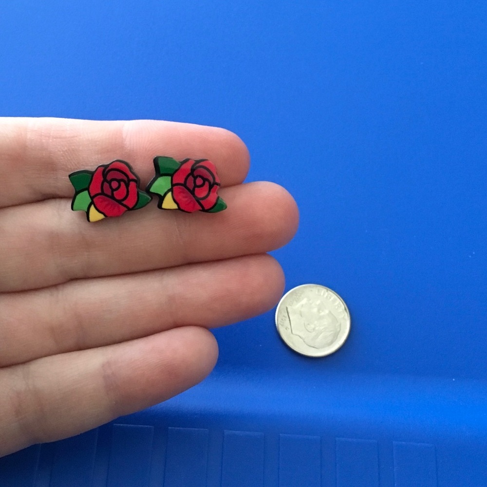 Rose earrings